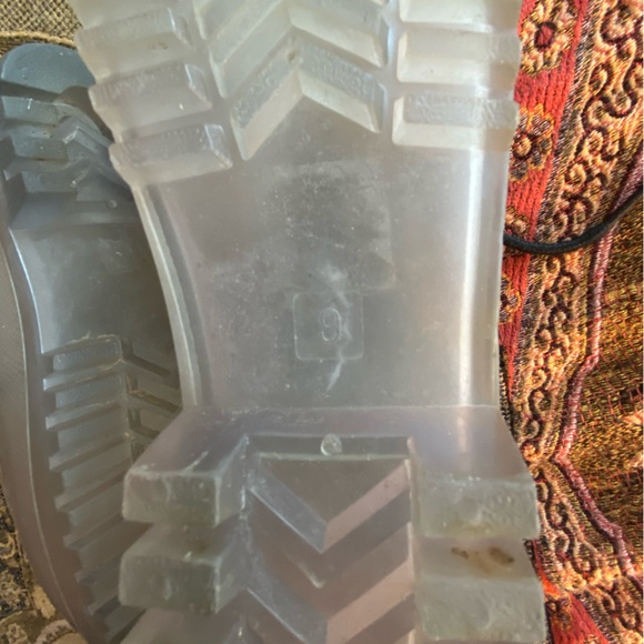 Jelly Ankle Boots Clear & Black Laces size Woman’s 9 - Picture 7 of 7